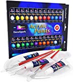 Best Paint For Canvas - Buyer's Guide 19 Acrylic Paint Set - 24 X 12ml Tubes, 3 Free Brushes And Palette |...