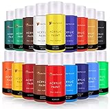 Best Paint For Canvas - Buyer's Guide 14 Color Technik Acrylic Paint Set, Artist Quality, Large Set -...