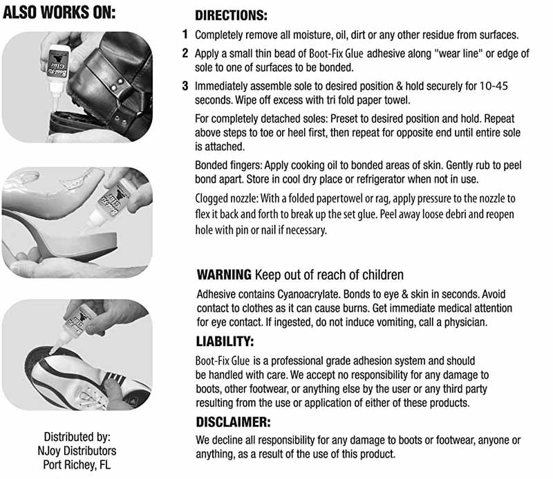 Boot-Fix Shoe Glue Directions Boot-Fix Shoe Glue Directions